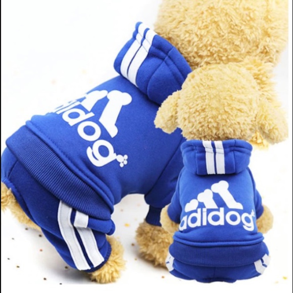 Adidog Four Legged Blue Medium Hoodie New without Tags
